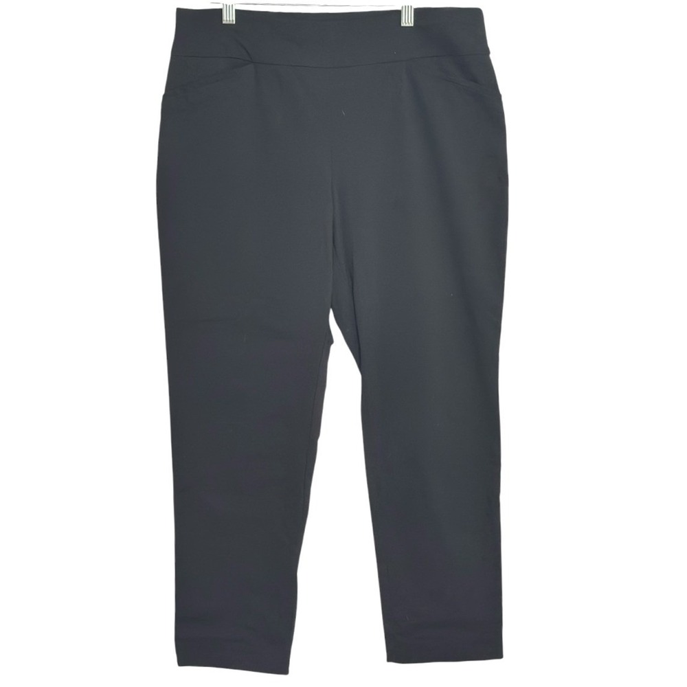 Chico's Fabulously Slimming Perfect Stretch Ankle Pant Women Black Travel 2/L‎